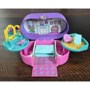 Vintage‎ Caboodles Toy Biz Salon Beauty Spa Doll Set Playset Polly Pocket Style